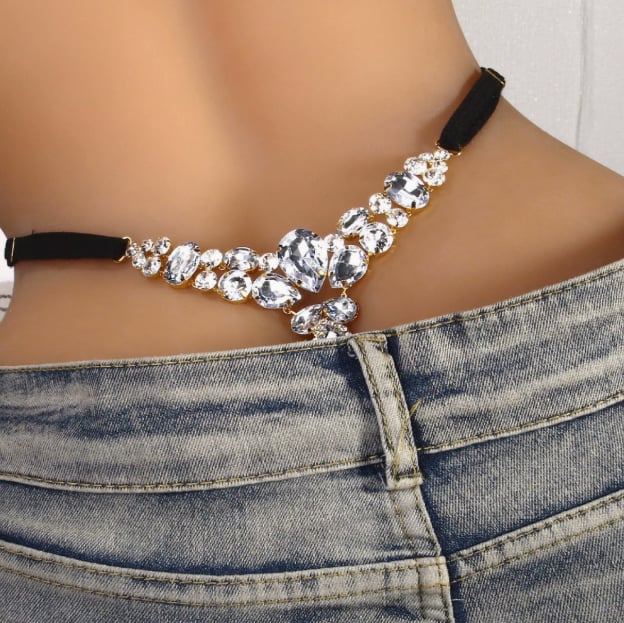 Women's Sexy Rhinestone Mesh Thong