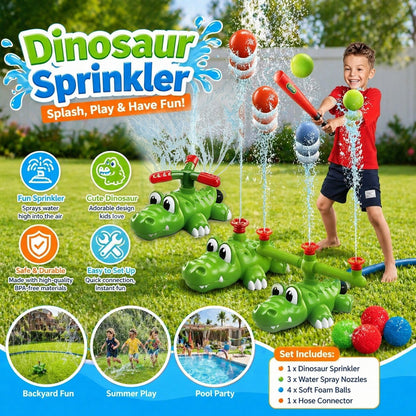 💦 4-in-1 Kids Crocodile Baseball Water Sprinkler T Ball Set & Water Ball Toy 💦