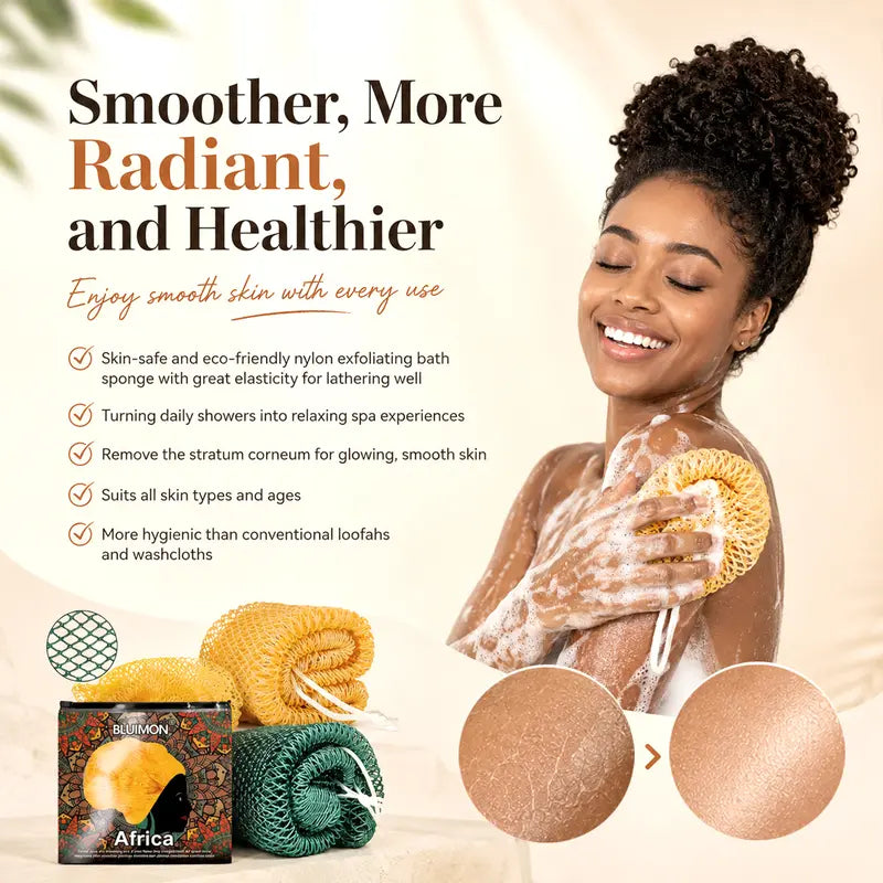 4 - PACK African exfoliating net Sponge