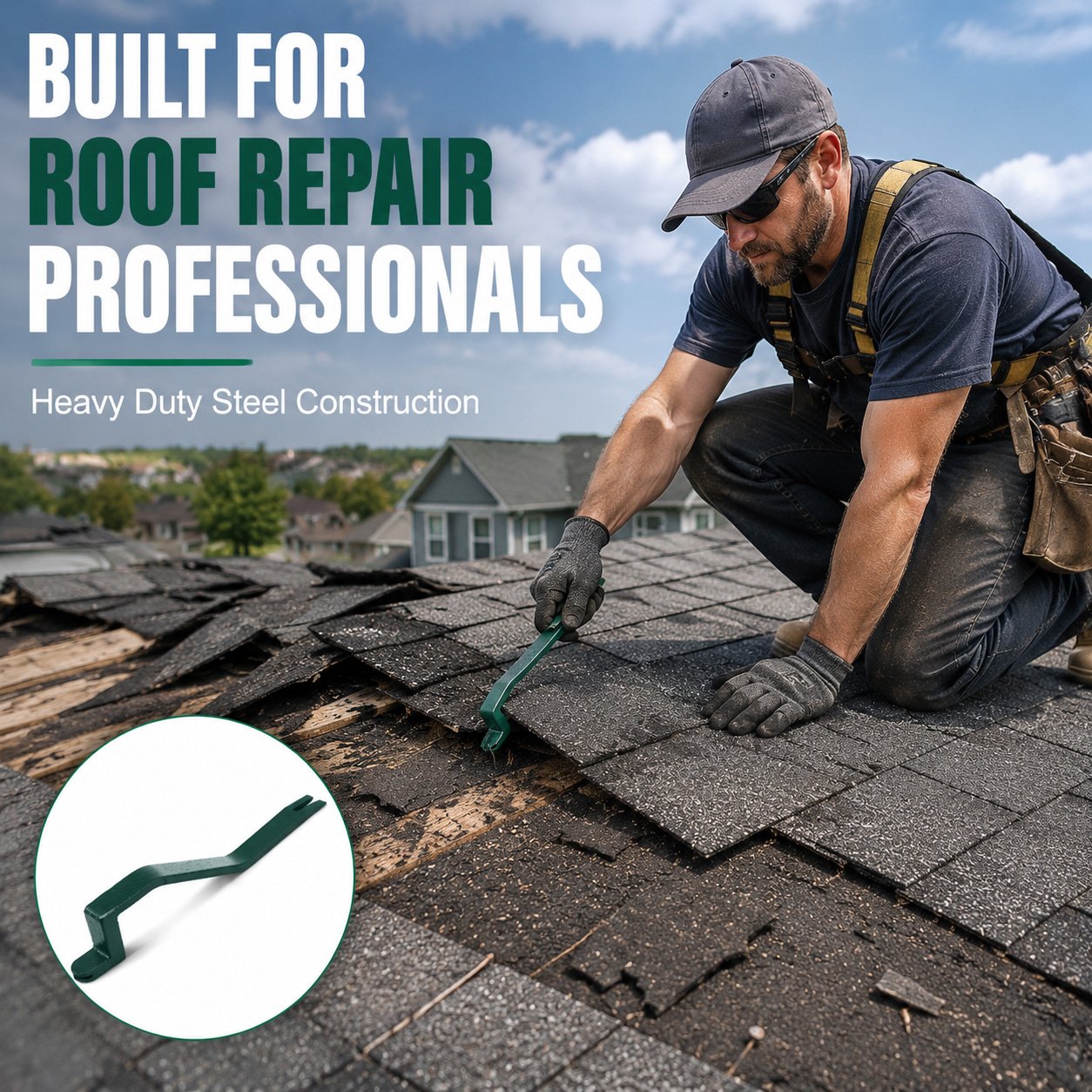 🏠🔨 2-in-1 Roofing Repair Tool – 🛠️Roofing Snake Shingle Remover Tool 💪✨