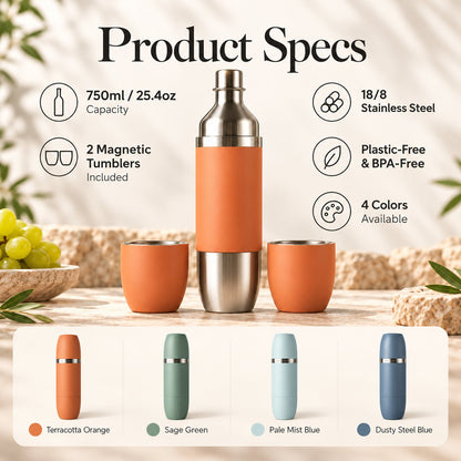 All-in-One Portable Wine Flask & Tumbler Set 🍷✨