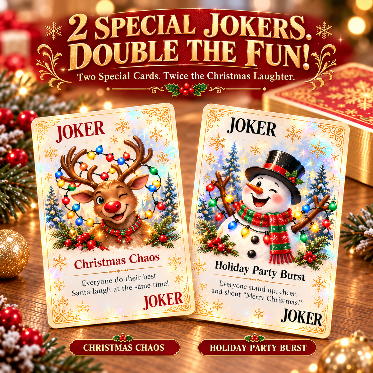 🃏 🎅 Christmas Party Fun Playing Cards -Make Your Christmas Game Night More Fun!