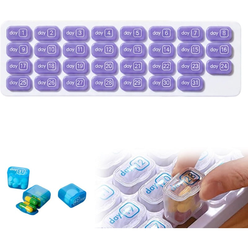 31-Day Pill Organizer Tray – Monthly Medication & Vitamin Tracker for Daily Wellness