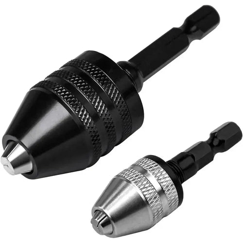 2-Piece Keyless Drill Chuck Adapter Set – 1/4′′ Hex Quick Change (0.3-8mm) for Impact Drivers & Power Tools