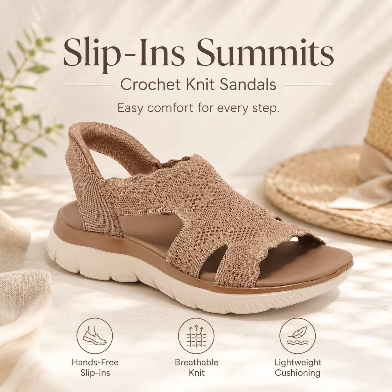 Slip-ins Summits Crochet Knit Sandals