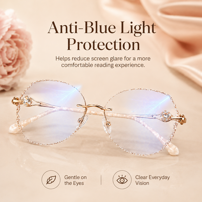 WOMEN'S DIAMOND RIMLESS ANTI-BLUE LIGHT PRESBYOPIA GLASSES