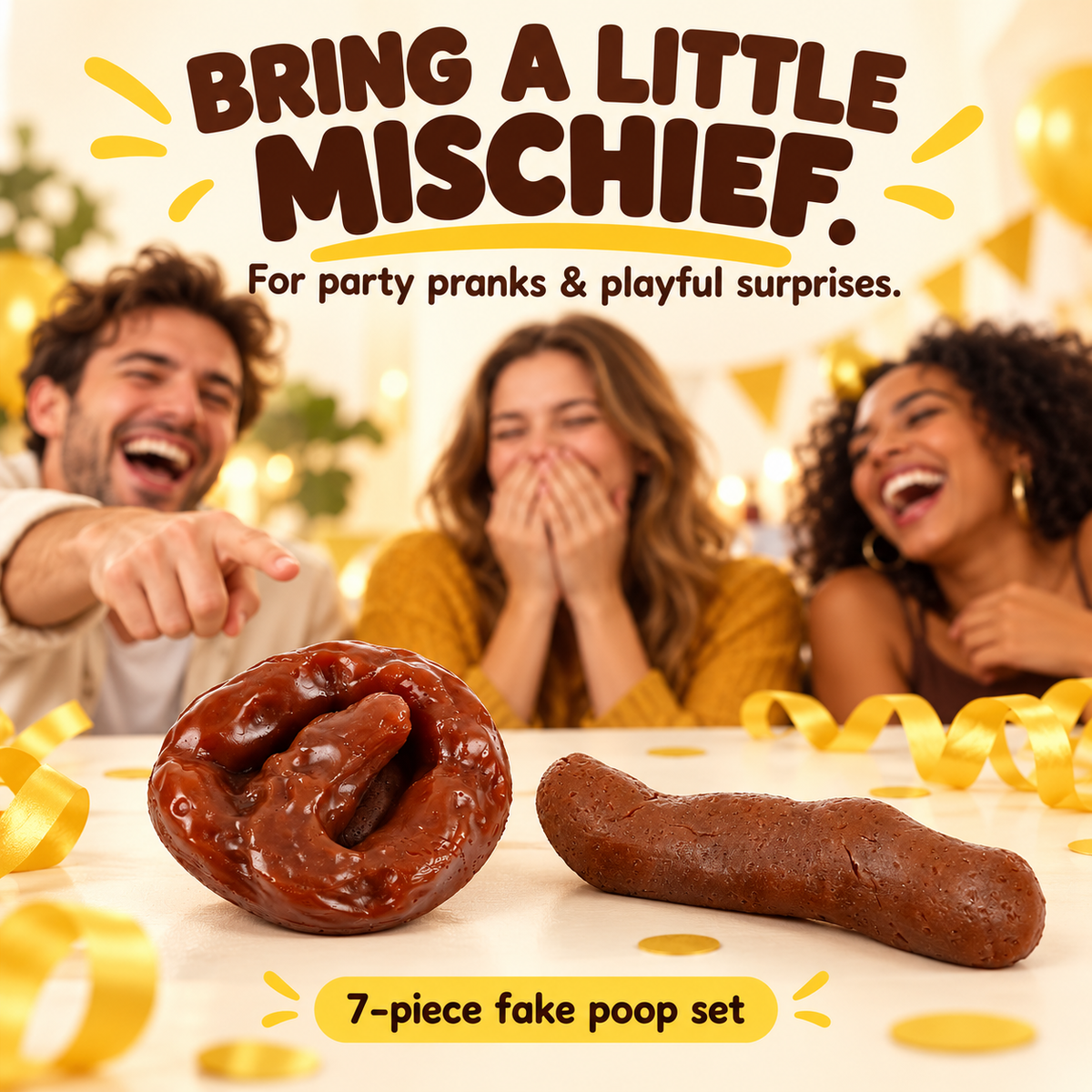 😂7 Pcs Fake Poop, Realistic Prank Poop