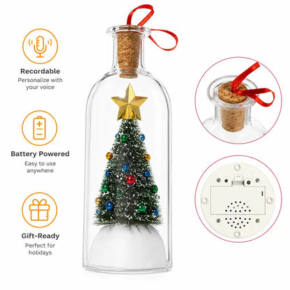 Recordable Christmas Message in a Bottle Ornament