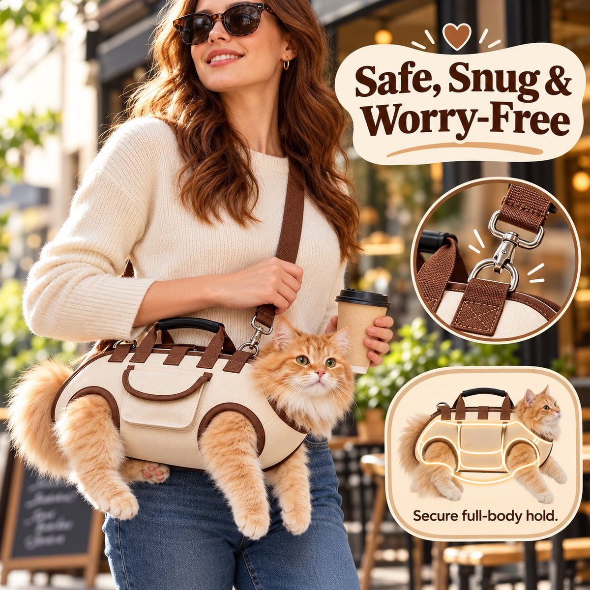 🔥 50% OFF – 😽Hands-Free Pet Sling & Harness Carrier 🐾🐶