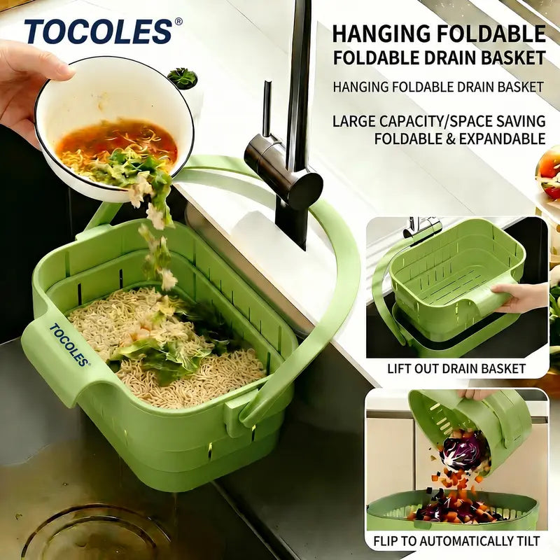 2 -PACK Foldable Hanging Kitchen Sink Drain Basket
