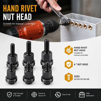 Head Rivet Nut Tool M3-M8 Carbon Steel Kit