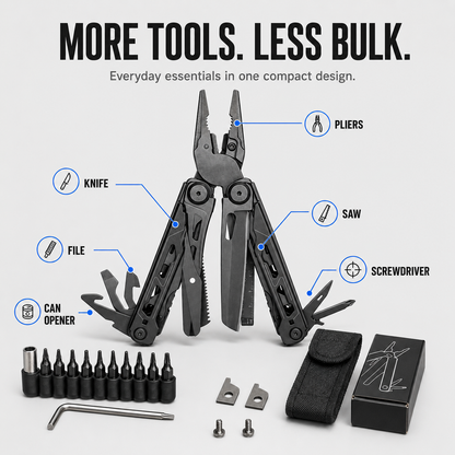28-in-1 Stainless Steel Multi-Tool Pliers – Foldable Pocket Tool for Camping, Hiking, Fishing & Everyday Repairs