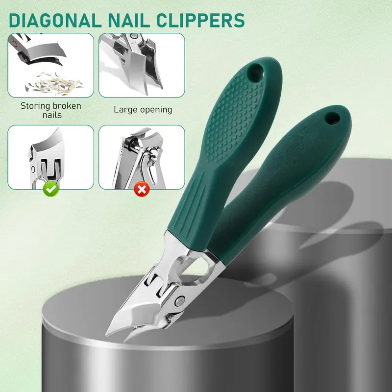 Sharp Eagle Bevel Slant Nail Clippers 3 Pack, Beveled Edge Toe & Finger Nail Trimmers