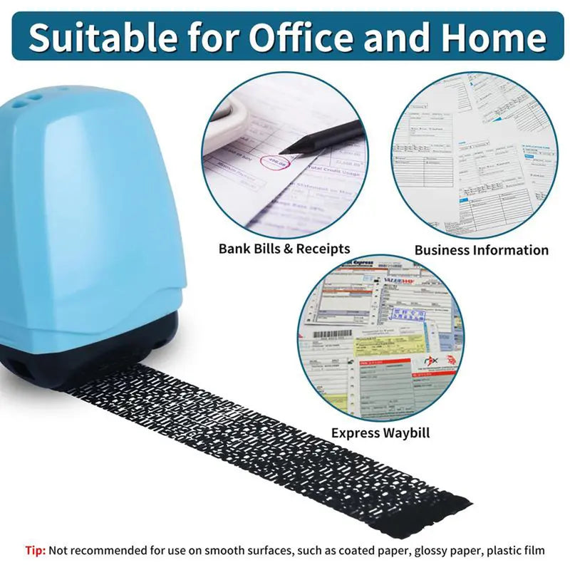 Identity Theft Protection Roller Stamp for Hiding Sensitive Information