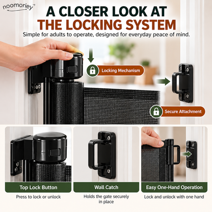 🏡🛡️ SafeNest – 42" Extra Tall Retractable Baby & Pet Gate, Extends Up to 60" Wide