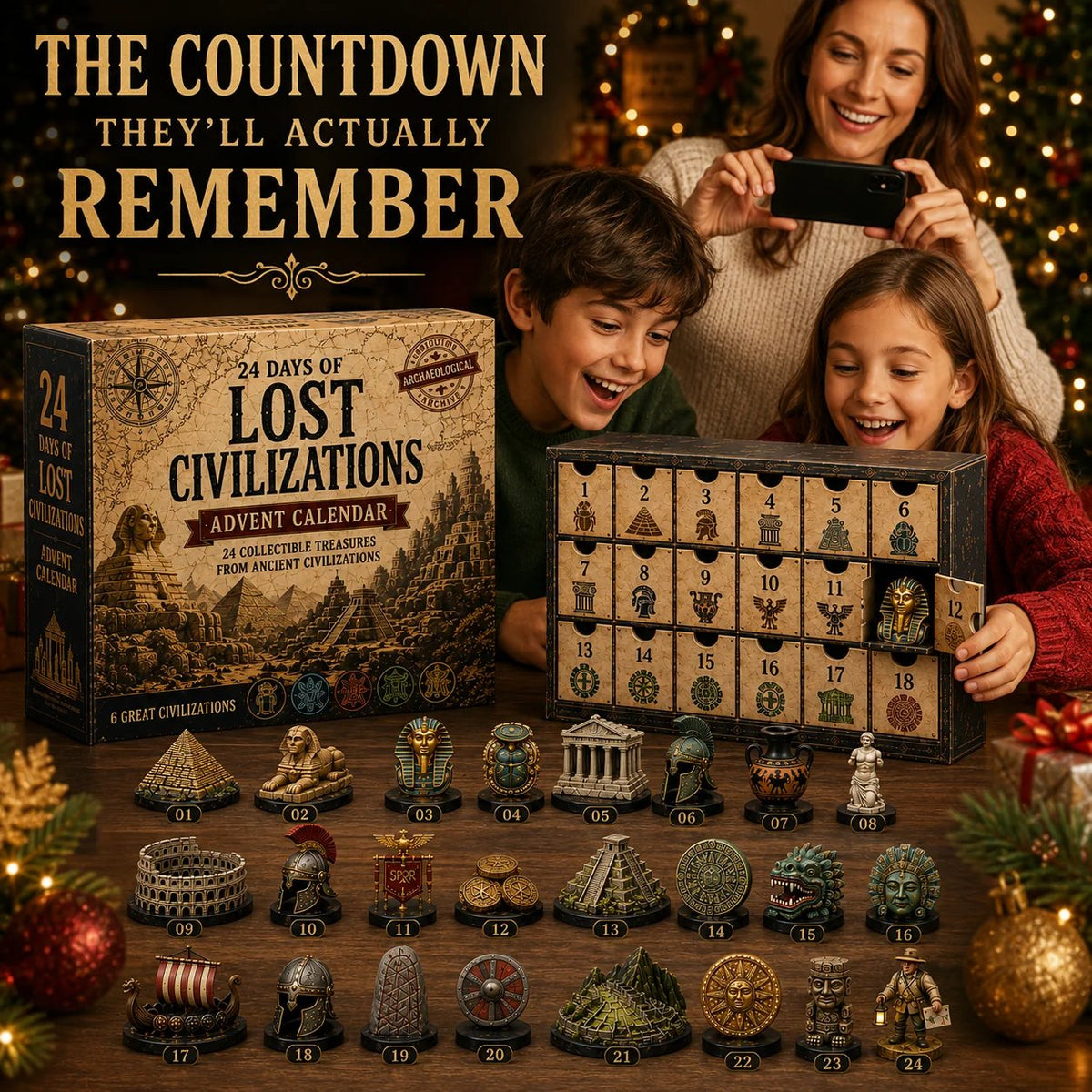 🎉2026 Lost Civilizations Archaeological Discovery Advent Calendar | 24 Ancient Treasures from 6 Great Civilizations