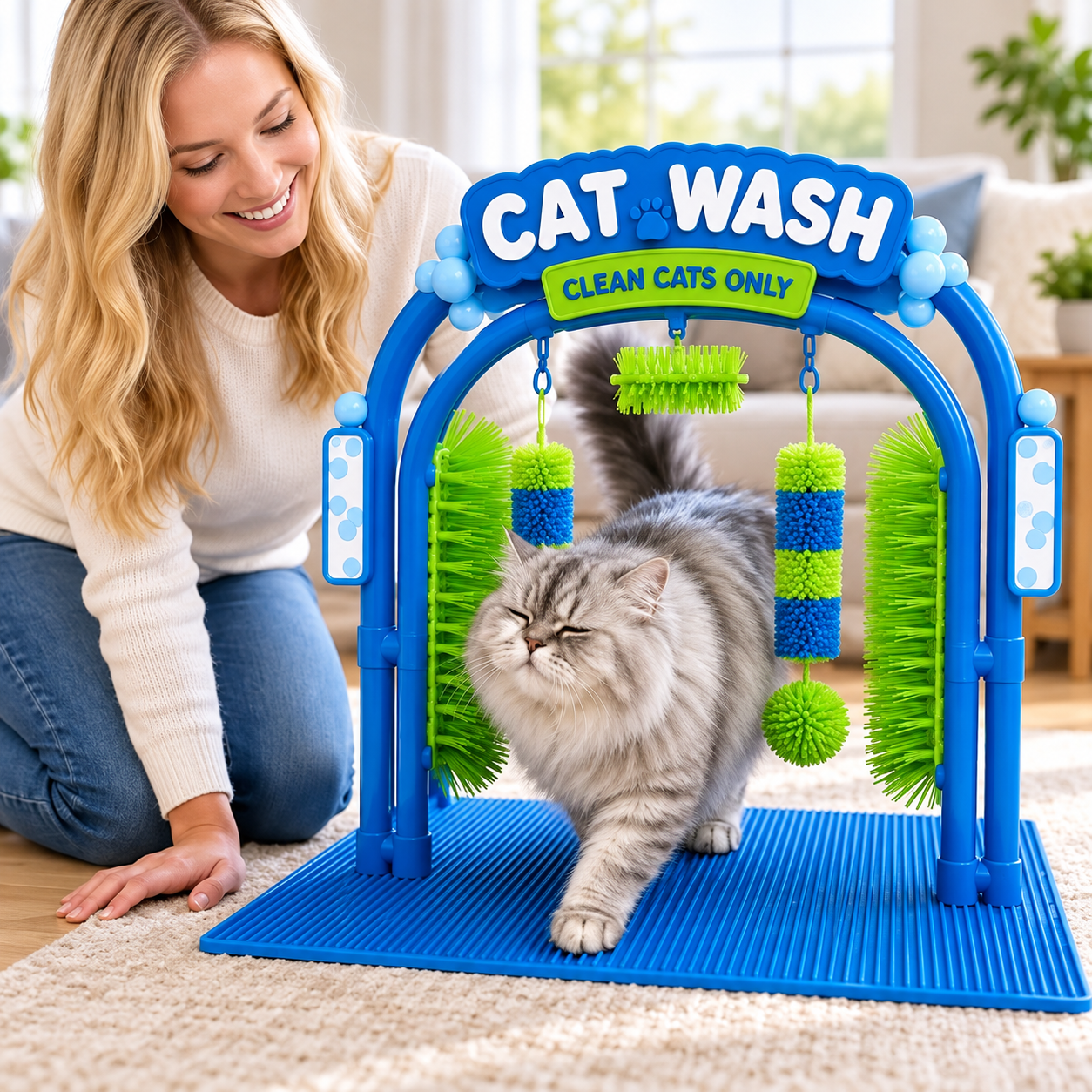 🐾 360° Cat Self-Grooming Station – The Fun Way to Brush & Massage Your Cat