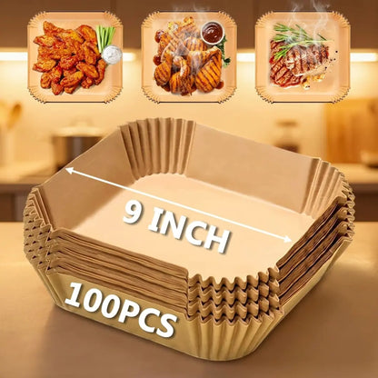 100Pcs Parchment Paper,Air Fryer Paper Liners