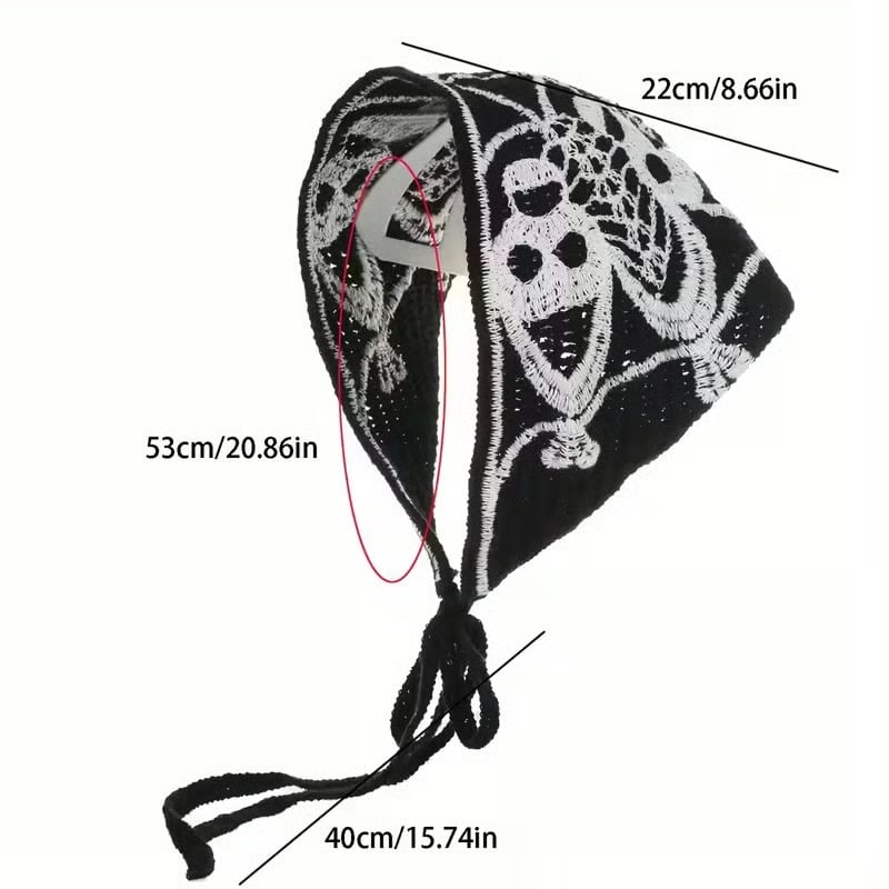 🕷️ Halloween Spider Web Knit Headscarf 🕷️