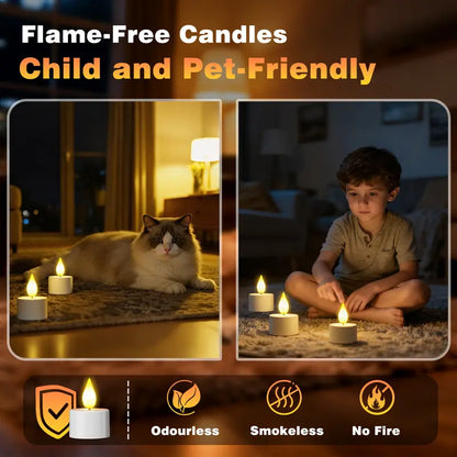 Rechargeable Flameless Tealight Candles – USB-C LED Candles with Remote & Timer