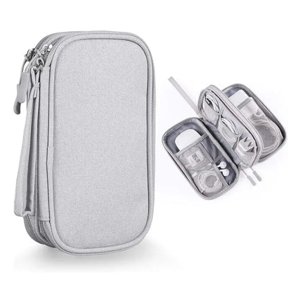 🔥Last Day Discount 49% Off🔥Travel Cable Organizer Pouch, Double Layers All-in-One Storage Bag for Cord