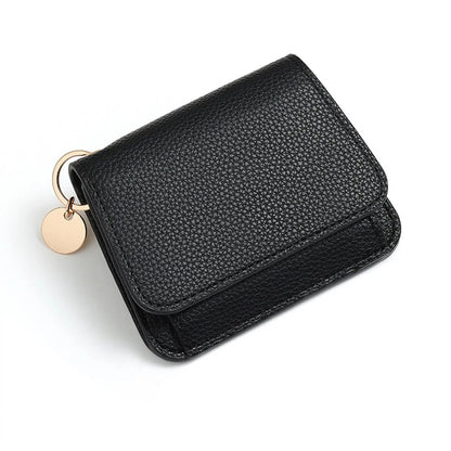 Women's Elegant Minimalist Short Slim Wallet All-match Trendy Mini 3 Bifold Purse Blocking Card Holder Money Clip ID Window Compact Coin Purse Ideal Gift