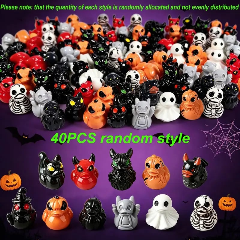 Mini Devil Ghost Skull Resin Ducks-Cute Spooky Desktop Decor