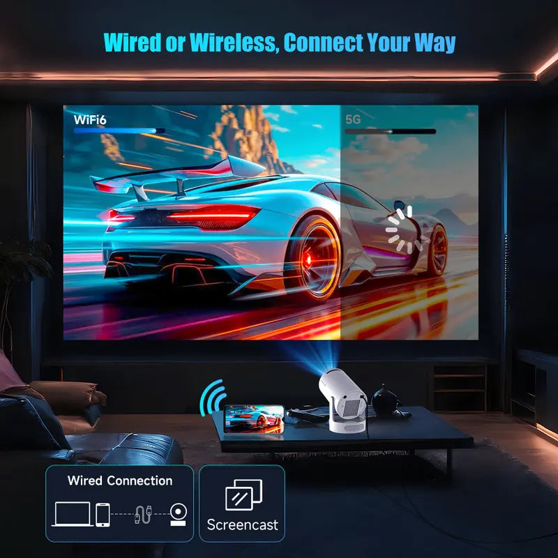 HY300Pro+ Mini Projector (10000:1 CR, 290ANSI Lumens)
