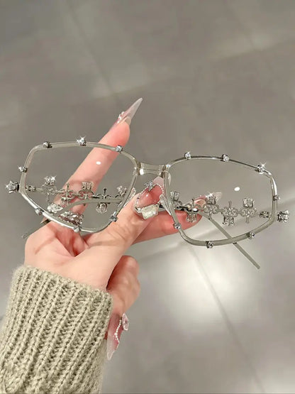 Fashionable Tinted Lens Cat Eye Frame Eyeglasses