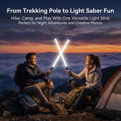 LED Light Saber Trekking Poles – Rechargeable Hiking Sticks for Night Hiking, Camping & Outdoor Adventures