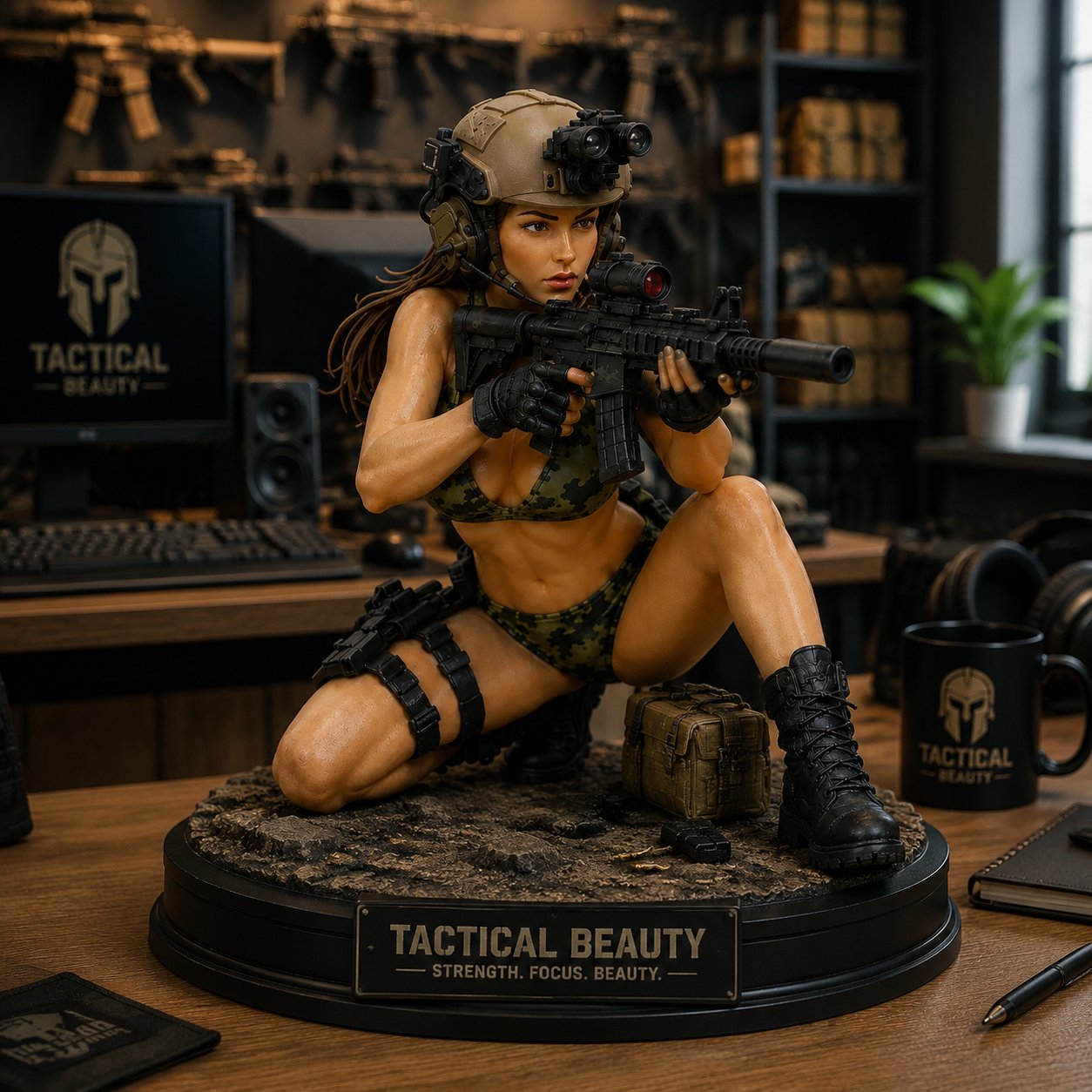🔫👑 Level Up Your Setup! Limited Edition Camo Female Operator Figure — Save 49% with Fast Shipping!