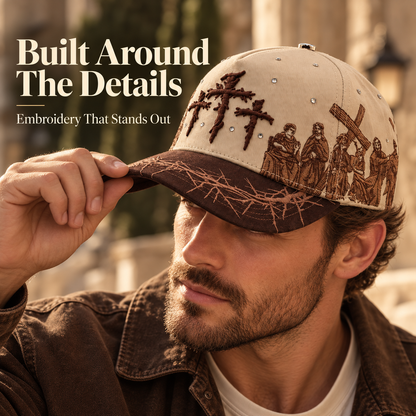✝️ Wear Your Faith – Viacrucis Brown Statement Cap
