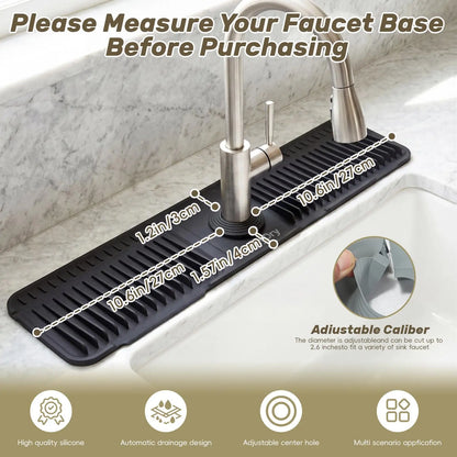 Adjustable Silicone Faucet Splash Guard Mat – Quick-Dry Sink Water Catcher for Kitchen & Bathroom