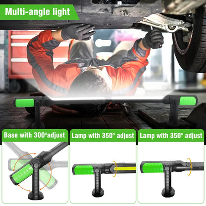 🚗💡Rechargeable 2400LM USB Work Light Bar for Mechanics, 4400mAh Battery, Hooks & Magnetic Attachment