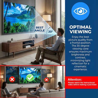 🏠🎬100inch 4K UHD Anti-Light Foldable Portable Projector Scree