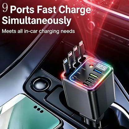 120W Compact Retractable Car Charger