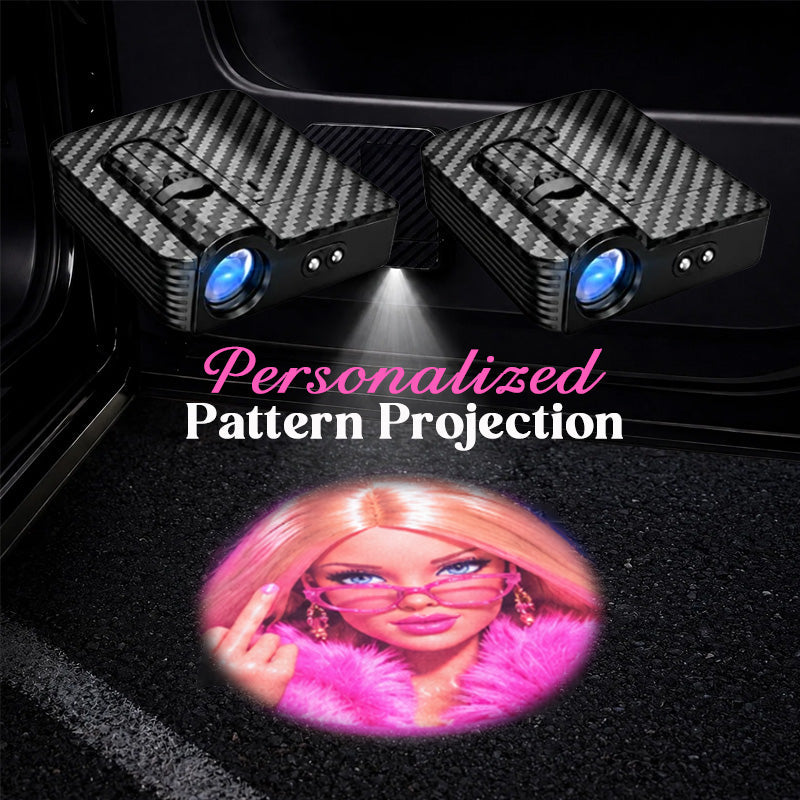 💗 Pink Car Door Welcome Projection Light – Cute Patterned Ground Glow for a Personalized Entrance ✨