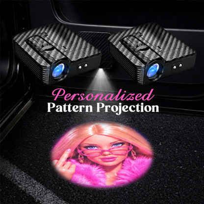 💗 Pink Car Door Welcome Projection Light – Cute Patterned Ground Glow for a Personalized Entrance ✨