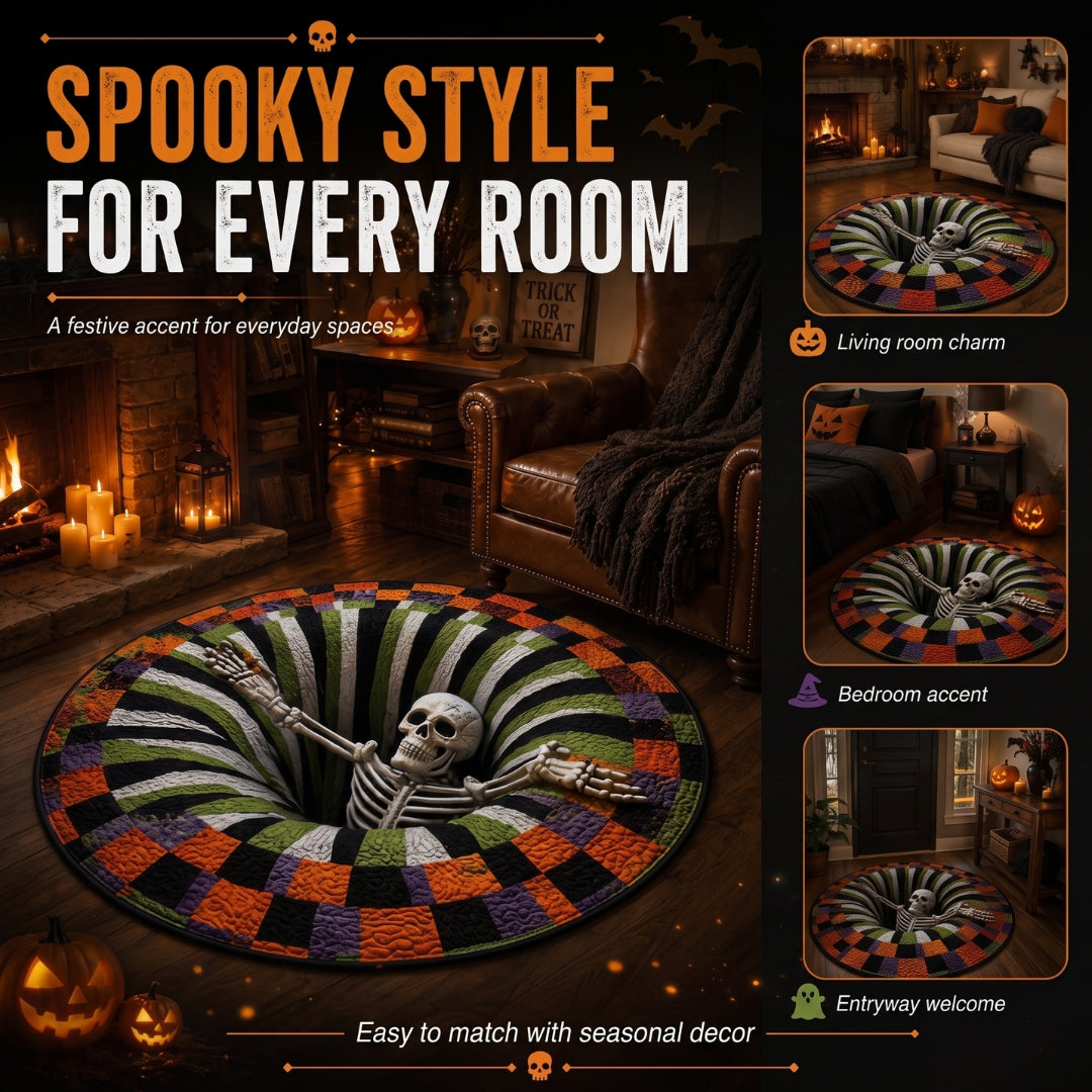 👻 3D Vortex Round Rug- Halloween Room Decor