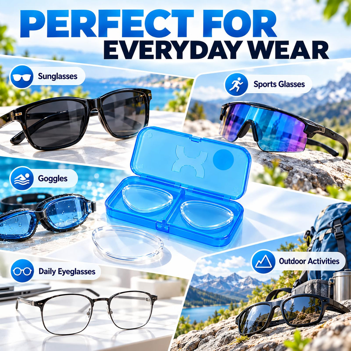 👓 Stick-On Vision Lenses – Reusable No-Glue SPH Inserts for Glasses