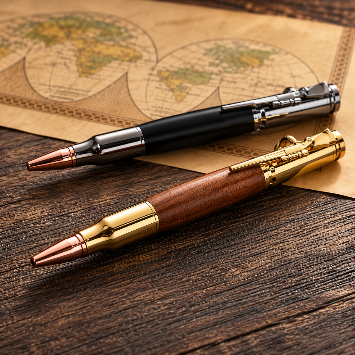 🖊100% Handmade Bolt Action Wooden Bullet PenTM | Crafted From Real Wood & Bullet Casing