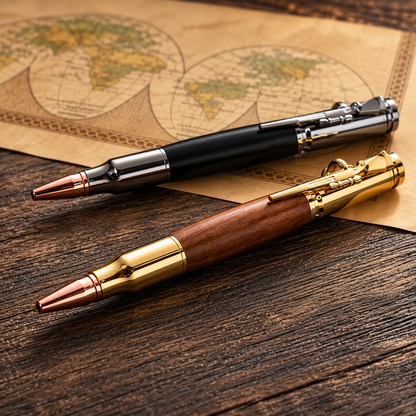 🖊100% Handmade Bolt Action Wooden Bullet PenTM | Crafted From Real Wood & Bullet Casing