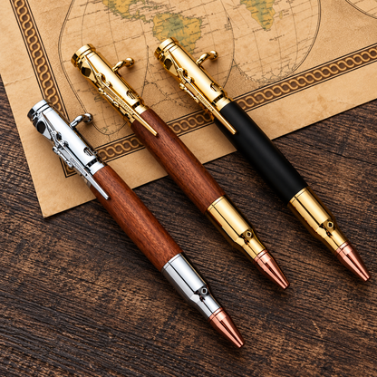 🖊100% Handmade Bolt Action Wooden Bullet PenTM | Crafted From Real Wood & Bullet Casing