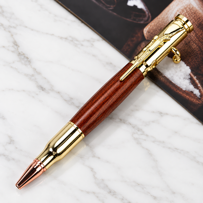 🖊100% Handmade Bolt Action Wooden Bullet PenTM | Crafted From Real Wood & Bullet Casing