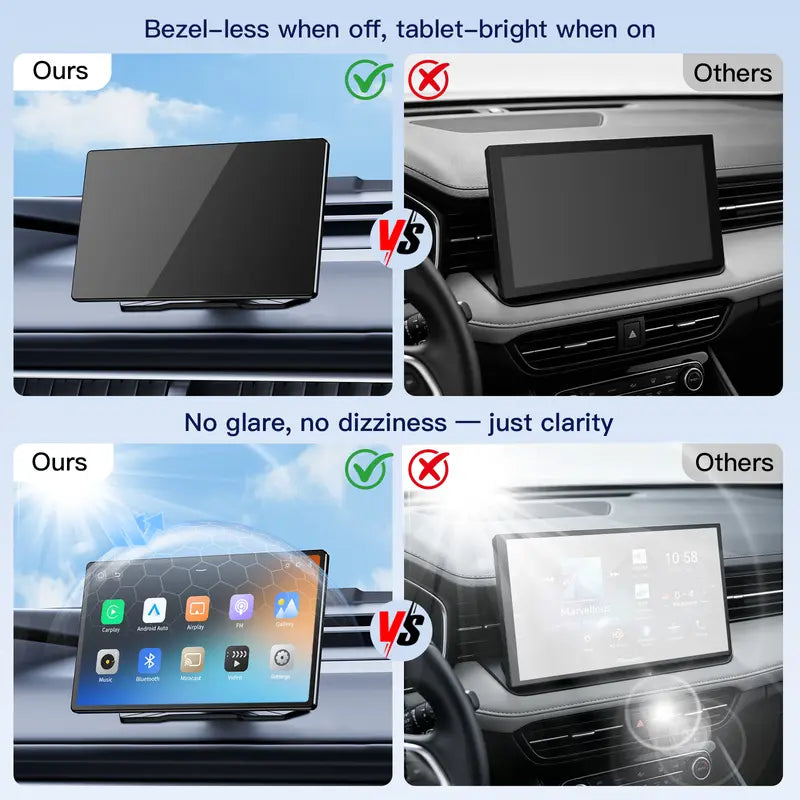 【Tool Upgrade】 2026 9-Inch Wireless CarPlay|Portable touchscreen supporting GPS