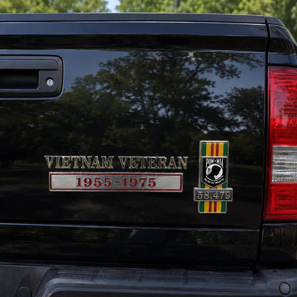 🇺🇸 Vietnam Veteran 1955–1975 Memorial Car Emblem Metal Badge