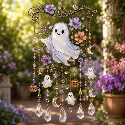 👻Halloween Glass Suncatcher Wind Chime
