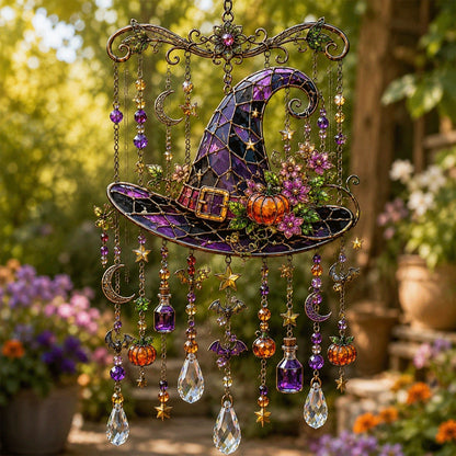 👻Halloween Glass Suncatcher Wind Chime