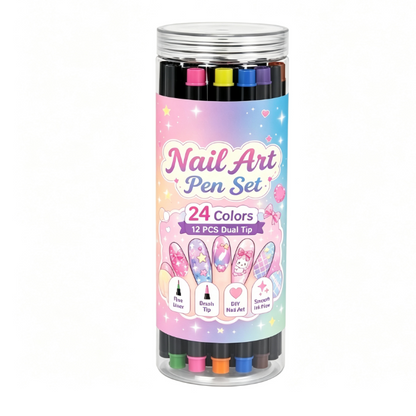 💅 2026 Sale🎉24‑Colors Dual‑Ended Nail Art Pens‑DIY Manicure Drawing Set