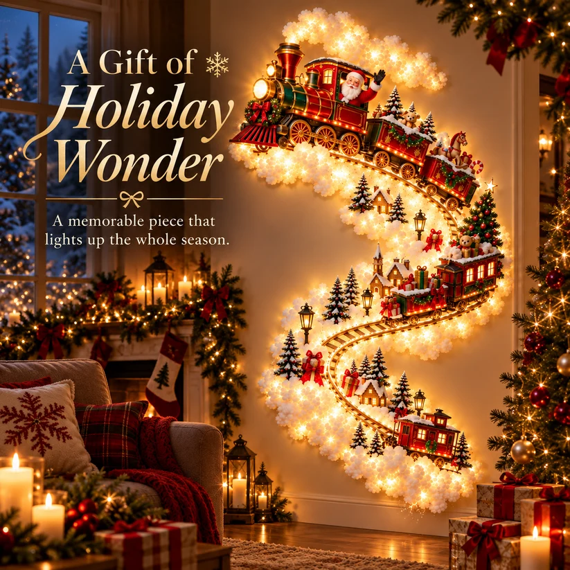 🎄 Christmas Magic LED Train Wall Light | Santa Holiday Wall Decoration!!!